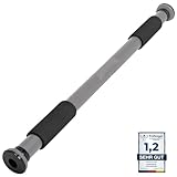 SPORTINATOR® Klimmzugstange zum Einspannen im Türrahmen, für dein Home-Gym. Länge 60–102 cm, kompakt, sicher & schnell ohne Bohren, belastbar bis 150 kg (grau)