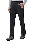 33,000ft Outdoorhose Herren Softshellhose Wasserdicht Winddicht Skihose Warm Fleece Gefüttert Herrenhose Winter Trekkinghose Wanderhose Schwarz M/34W/34L