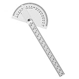 Winkelmesser Mit Lineal Winkelmesser Metall Winkelmesser Schule Goniometer Winkelmesser Aus Edelstahl FüR Studenten, Ingenieure, Zimmerleute, Architekten