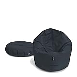 BuBiBag Sitzsack für Kinder und Jugendliche - Indoor und Outdoor Sitzkissen oder als Gaming Sitzsack, geliefert mit Füllung (100 cm Durchmesser, anthrazit)
