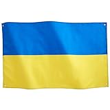 Runesol Ukraine Nationalflagge 3x5, 91x152cm, Прапор України 4 Ösen, Messingöse In Jeder Ecke, Ukrainische Flagge, Premium-Flaggen, Wasserdicht, Innen, Außen