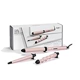 BaByliss Curl and Wave Trio Multistyler, Professioneller Lockenstab mit 3 Aufsätzen für Locken, Wellen und Beach Waves, soft pink, MS750E