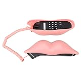 RORPOIR Telefon Mit Roten Lippen Lippenfestnetztelefon Retro-Telefon Schnurgebundenes Lippentelefon Schreibtisch-dekor Alte Telefone Vintage-telefone Als Dekoration Kunstharz Rosa