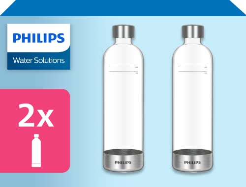 Philips Water Wassersprudler Flasche DOUBLE PACK ADD916/10, 2x 1L, Sodastream Kompatibel