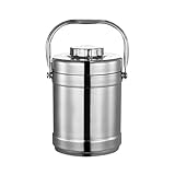 A2ZWORLD Thermo-Lebensmittelbehälter mit 2 Ablagen 1,6 l/2 l, Thermosflasche Lunchbox aus Edelstahl mit Tragegriff (1,6 Liter, 20 cm x 13,5 cm)