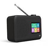 Dab Radio, LFF DAB Digitalradio, Radio Klein UKW-Digitalradio, DAB Plus Radio, Küchenradio mit Kabel oder Batteriebetriebenes Radio, Farbdisplay Radio mit Bluetooth Schwarz