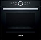 Bosch HBG675BB1 Serie 8 Einbau-Backofen, 60 x 60 cm, Made in Germany, Pyrolyse Selbstreinigung, AutoPilot 10 10 Automatikprogramme, 4D Heißluft Backen auf 4 Ebenen, TFT-Touchdisplay, Schnellaufheizung