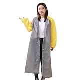 ZWCSHUU Regenmantel mit Spleißmuster, lange Kappe, Seil-Design, mit Kapuze, for Erwachsene, Unisex Regenponcho(Light Grey)
