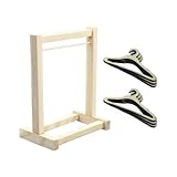 17 cm Puppen-Kleiderbügel für Labubu, Holz-Kleiderständer, Kleiderständer, Zubehör, Stoff-Hängespielzeug, Kleiderbügel, Mantel, Kinder, Tops, Tiere, Kleiderbügel, Basteln, Muschelpresse mit Aufhänger