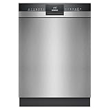 Siemens SN43ES04TE, iQ300, Smarter Unterbau Geschirrspüler 60 cm, Besteckkorb, varioSpeed Plus, autoOpen dry für effiziente Trocknung, höhenverstellbarer Oberkorb, intensiveZone, Gebürsteter Stahl