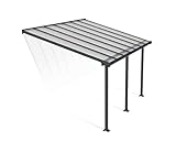 Canopia by Palram Terrassenüberdachung Alu Olympia 3X4.25 Polycarbonat Hohlkammerplatten Pergola 425 x 295 cm Grau zur Überdachung ihrer Terrasse