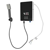 Susoso 6010 W Elektrischer Wassererhitzer, Wasserboiler mit LCD-Display Wasserdichtigkeitsgrad IPX4 Durchlauferhitzer für Küche 19,7 x 6,5 x 28,5 cm Schwarz, Weiß
