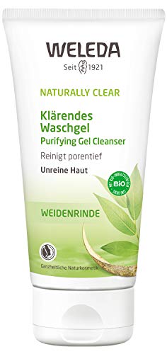 WELEDA Bio Naturally Clear Klärendes Waschgel, Naturkosmetik bei Pickeln und unreiner Haut, Gesichtsreinigung und Gesichtspflege für die Mischhaut, bekämpft Hautunreinheiten (1 x 100 ml)