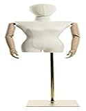 Schaufensterpuppe Torsoständer, weiblicher Torso, Halbkörper-Frauen-Schneiderpuppe aus Flachs, Stabiler Dreharm aus Holz, verstellbares Metallregal, 2 Modelle(A,B)