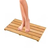 Wasserdichte rutschfeste Bambus-Duschmatte – natürliche Holz-Badematte für Badezimmer, Küche, Schlafzimmer, Haustier-Fußmatte, 60 x 120 cm, ideal für Badewanne und Toilette