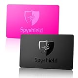 Spyshield RFID Blocker Karte NFC Schutzkarte mit Störsender, Pink | Bank-, EC-, Kreditkarte, Reisepass schützen | RFID-Schutz für Cliphalter, Geldbörse (1x Black u. Pink)