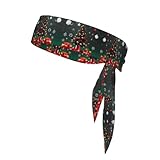 WZYCWB Runde Kugel Weihnachtsbaum Gedruckt Sport Stirnband Herren Damen Kopftuch für Ball Spielen Morgen Joggen Outdoor Sport
