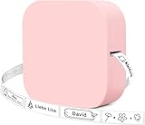 COLORWING Q30 Bluetooth Etikettendrucker, Beschriftungsgerät Selbstklebend Kompatibel Mit Ios Android, Tragbarer Mini Etikettiergerät FüR Zuhause BüRo Schule Etikettierung (Rosa)