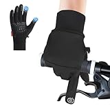 DOINEUFL Fahrradhandschuhe Herren Damen Winterhandschuhe Fahrradhandschuhe Winddichte Touchscreen Handschuhe rutschfest Fahrradhandschuhe Damen (L)