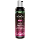 ahuhu REBUILD Keratin Shampoo (200 ml) – restrukturierende Haar-Aufbaupflege mit pflanzlichem Phytokeratin & Granatapfel, dringt tief ein & baut das Haar von innen wieder auf, vegane Haarpflege