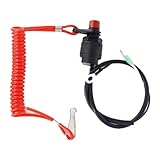 Wivplex ​Notstoppschalter for Motor-Außenbord-Rasenmäher mit Halteband Gasgriffschalter für Rasenmäher