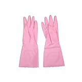 Sonnenschutzhandschuhe Wiederverwendbare Spültechnik Reinigung Handschuhe mit Latex-Frei, Baumwolle Futter, Vinyl Küche Handschuhe 2 Paar(Pink,L)