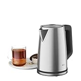 AEG Wasserkocher K5-1-6ST Deli 5/2400 Watt / 5 einstellbare Temperaturstufen / 1,7 l / 3-fache automatische Sicherheitsabschaltung/Anti-Tropf-Funktion/Einhand-Deckelöffnung/Edelstahl