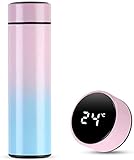 Flintronic Thermosflasche, 500ML Wasserflasche Vakuum Isolierbecher 304 Edelstahl, LCD-Touchscreen Temperaturanzeige, Gradient Smart Mug Trinkflasche, Ideal für Hitze und Kälte