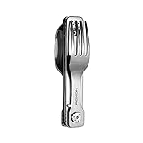 ROXON C1S 3 in 1 Camping Utensils Detachable Cutlery Knife Spoon Frok for Outdoor Camping Hiking, Edelstahl