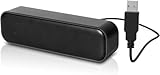 YsyYey [Upgrade] USB PC/Laptop Lautsprecher mit Stereo Sound & Verstärktem Bass - Tragbare Mini Soundbar für Windows PCs, Desktop Computer und Laptops