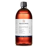 Naissance Natürliches Süßes Mandelöl (Nr. 215) 1 Liter – Vegan, Gentechnikfrei – Ideal zur Haar– und Körperpflege, für Aromatherapie und als Basisöl für Massageöle