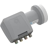 WISI Universal Quattro-LNB OC 04 E in Lichtgrau mit 40mm Feeddurchmesser für Multischalter