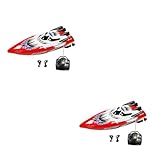 ibasenice 2St RC Futterboot RC-Boot Boot mit Alligatorkopf Poolspielzeug Rennboot-Modell Spielzeuge Modelle Schiff hohes Boot Haupt Spielzeugboot Schnellboot ferngesteuertes Boot rot