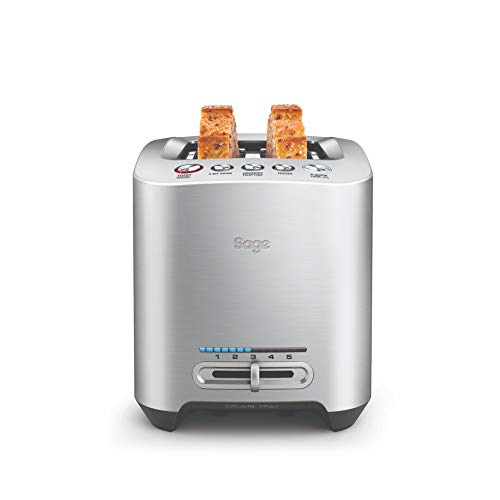 Sage Appliances The Smart Toast Motorisierter 2-Scheiben-Toaster, gebürsteter Edelstahl, BTA825UK