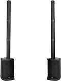 McGrey E-208LA Aktiv Line Array Säulenanlage Stereo Set - Linienstrahler-PA im 2er Set - je 100 Watt (RMS) - 8' Subwoofer - 2,5' Breitbandlautsprecher - USB/SD/Bluetooth® Media-Player - Schwarz