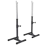 GORILLA SPORTS® Langhantelablage - Höhenverstellbar, 52 x 53 x 105-172 cm, bis 500 kg Belastbar, aus Stahl - Hantelständer, Kniebeugenständer, Squat Rack, Langhantelständer, Hantelablage