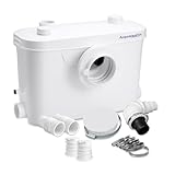 Aquamatix Hebeanlage 400W Sanitäre Abwasserpumpe 100L/min 6,5m Vertikale Förderstrecke mit 3 Einlässen für Toilette, Waschbecken und Badewanne mit Kohlefilter