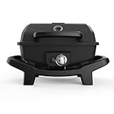 BURNHARD 1-Brenner Gasgrill WAYNE JR. 3,6 kW – Tragbarer Balkongrill - Tischgasgrill klein mit Aludruckguss Brennkammer inkl. Abdeckhaube – Gusseisen Grillrost