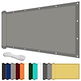 Sonnensegel mit Ösen 150 x 150 cm mit UV Schutz Garten Segel Wasserdicht Premium PES Polyester für Balkon Garten Terrasse, Hellgrau