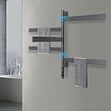 Elektrischer Badheizkörper Handtuchwärmer 120 W, Handtuchtrockner elektrisch, Handtuchheizkörper elektrisch mit 180°-Drehung, 1,5m Kabel IPX5