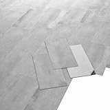 ARTENS - PVC Bodenbelag Shy - Selbstklebende Vinyl-Fliesen - Vinylboden - Betoneffekt - Medio - 60,96 cm x 30,48 cm x 1,5 mm - Dicke 1,5 mm - 2,23 m²/ 12 Fliesen