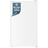 homeX Gefrierschrank, Tiefkühlschrank klein - 60L Nutzinhalt, 4-Sterne Gefrieren, Freezer kompakt, Gefrierschränke freistehend, Temperaturregelung, wechselbarer Türanschlag, leise 40 dB, weiß