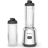 Moulinex Mix & Move Standmixer, 300 W, Gesamtkapazität 0,8 l, Nutzinhalt 0,6 l, 2 Tritan-Flaschen, kompakt, ergonomisch, abnehmbare Klingen LM15FD10, Metall