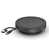 Jabra Speak2 40 tragbare Freisprecheinrichtung, 4 Mikrofone mit Geräuschunterdrückung, 50-mm-Konferenzlautsprecher, Breitband-Audio und USB-A/USB-C-Anschlüsse, zertifiziert für Zoom und Google Meet,