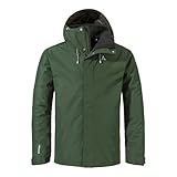 Schöffel Herren 3in1 Jacket Style Okere MNS, wasserdichte, atmungsaktive Outdoorjacke mit herausnehmbarer Fleecejacke, warme 3in1 Jacke mit verstellbarer Kapuze, dark jade, 48