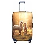 Hgvcse Travel I Love Alpacas Gepäckabdeckung, Kofferschutz, 45,7 - 81,3 cm, Gepäckzubehör, Zubehör, Weiß, Größe M, Weiß, Medium