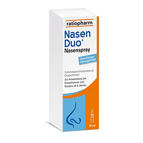 NasenDuo® Nasenspray: Zuverlässige Hilfe gegen Schnupfen und verstopfte Nasen - abschwellendes und pflegendes Nasenspray, 10 ml