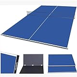 HLC Faltbar Tischtennistisch Tischtennisplatte Top klappbar Indoor inklusive Netz 9ft 274 * 152 * 1.5 cm Ergänzung zu Billiardtisch blau