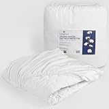 FABDREAMS Gesteppter Bio-Matratzenschoner für Doppelbett, Matratzenbezug, natürlich atmungsaktiv, geräuschlos, passend für bis zu 43,2 cm tiefe Taschen, temperaturregulierend, Doppelbett, Weiß