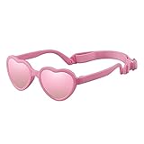 SLXLYH Entzückende UV-beständige Sonnenbrille, herzförmig, polarisiert, Sonnenschutz für Ihre Kinder, UV-beständige Sonnenbrille, Puderrahmen